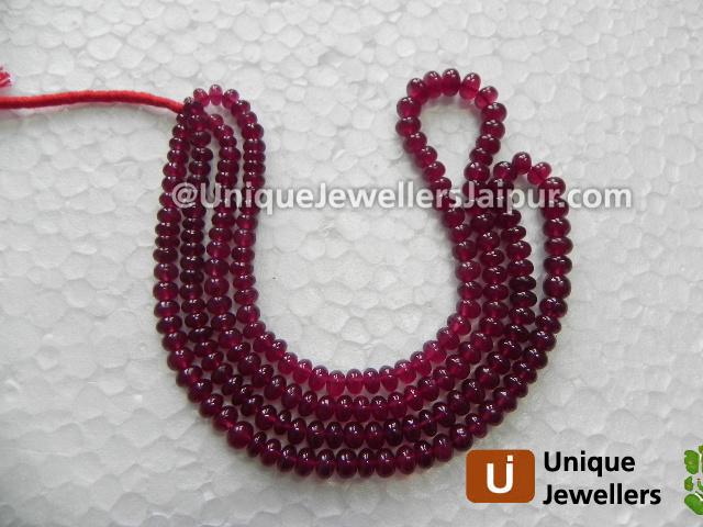 Ruby Plain Roundelle Beads